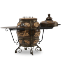 Тандыр «Персидский»,  Черный, отдельная крышка, с 2-мя столиками, без колес