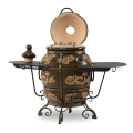 Тандыр «Персидский»,  Черный, откидная крышка, с 2-мя столиками, без колес