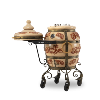Тандыр «Персидский»,  Слоновая кость, отдельная крышка, со столиком, на колесах