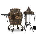 Тандыр «Гранд», Черный, отдельная крышка, со столиком, на колесах